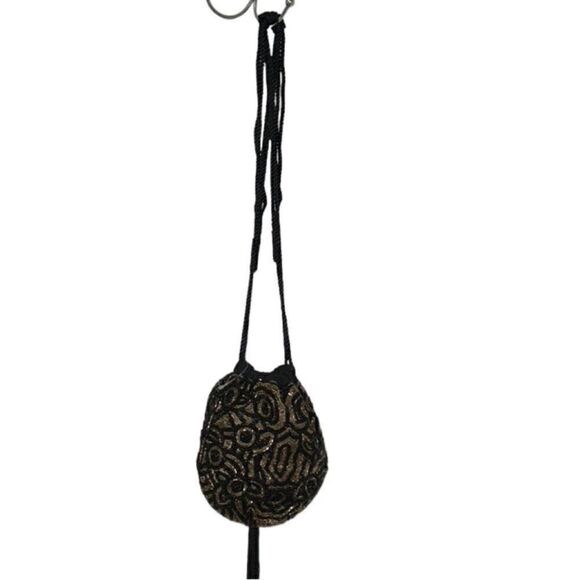 Free People Black Beaded Bucket Bag - Picture 2 of 7